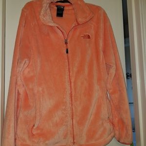 Orange fleece North Face jacket